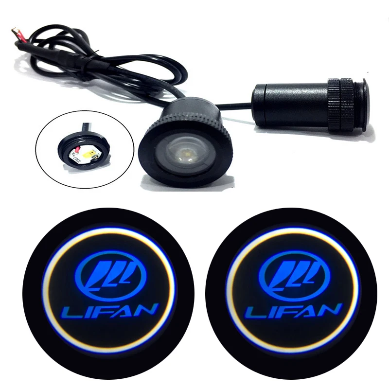 

2PCS For LIFAN Emblem Car Logo LED Door Light Universal Ghost Shadow welcome Laser Courtesy Slide Projector logo light