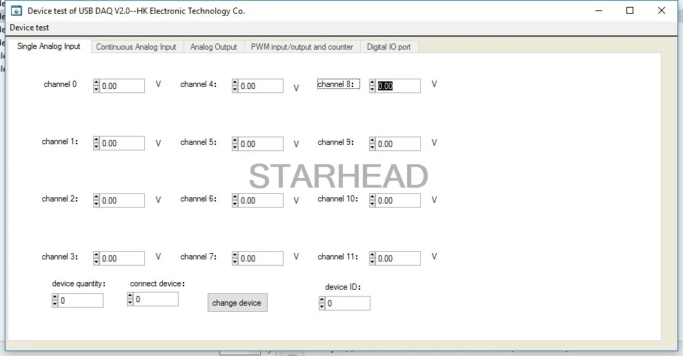 USB DAQ 12AD 2DA 8I/O Модуль сбора данных 0-3,3 В аналоговый цифровой ШИМ счетчик LabVIEW Matlab VC коды Win10 Linux
