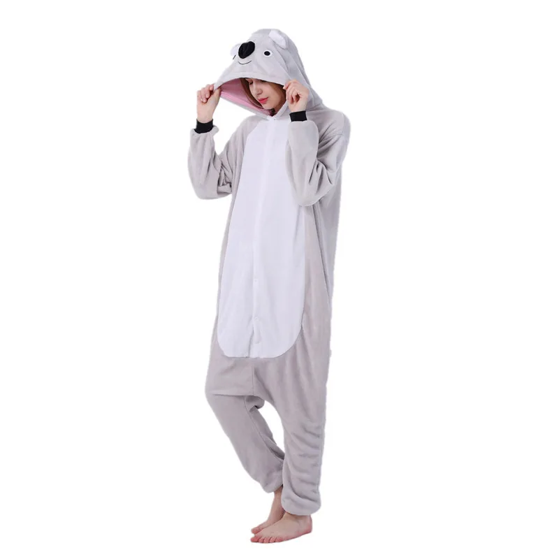 Kigurumi Koala серая Пижама Свободные Комбинезоны для взрослых в виде животных женщин и