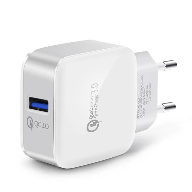 Быстрое зарядное устройство QC 3 0 ЕС Быстрый зарядный дата Зарядное + 1 м Тип C usb