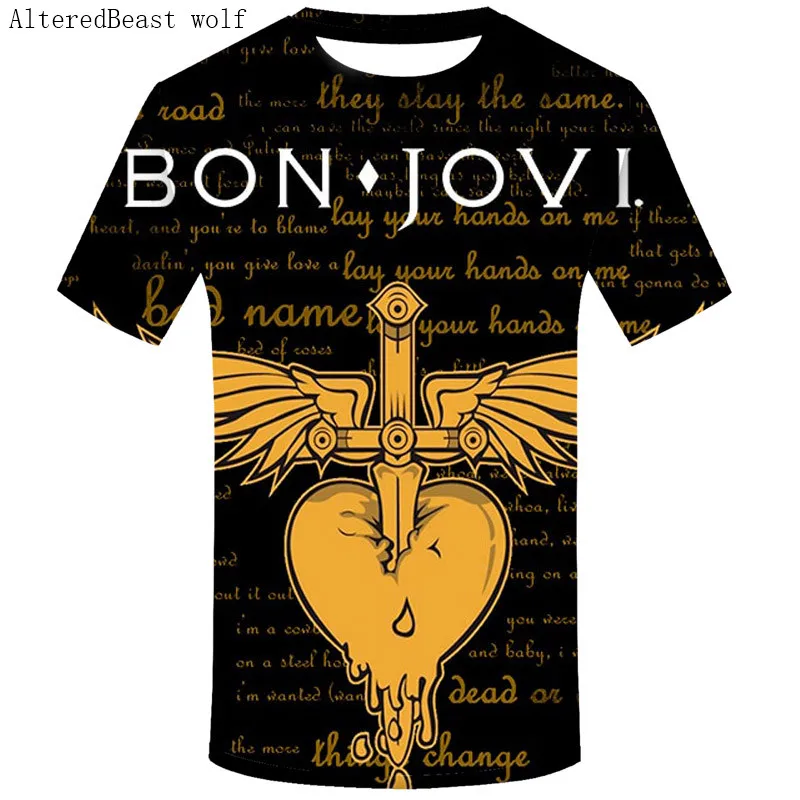 Футболки Bon Jovi Rock для мужчин модная брендовая футболка мужские повседневные