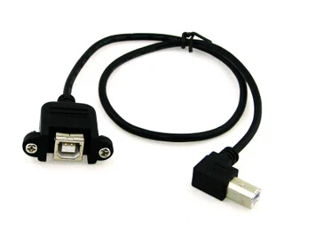 50 шт./лот 90 градусов угол USB 2 0 Тип B мужчина к женскому M/F УДЛИНИТЕЛЬ кабель для
