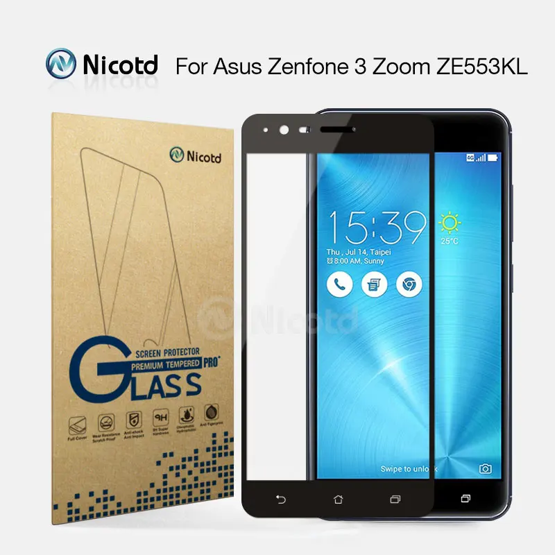Закаленное стекло Nicotd 2.5D с полным покрытием для Asus Zenfone 3 Zoom ZE553KL защитная пленка