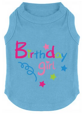 Cute Printed Birthday Girl Soft Fabric Cotton Summer Dog Clothes T Shirt for Small Cat Pet | Дом и сад