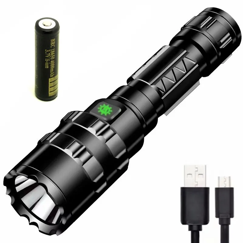 light with battery TinhoFire L2 5 Режимов 1600 люмен USB Перезаряжаемый водонепроницаемый уличный охотничий светодиодный светильник 18650 переносная на длинное расстояние светильник - Испускаемый цвет: light with battery