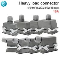 rectangular heavy duty connector hdc 046101620243248 core aviation plug 16a top lines and side lines