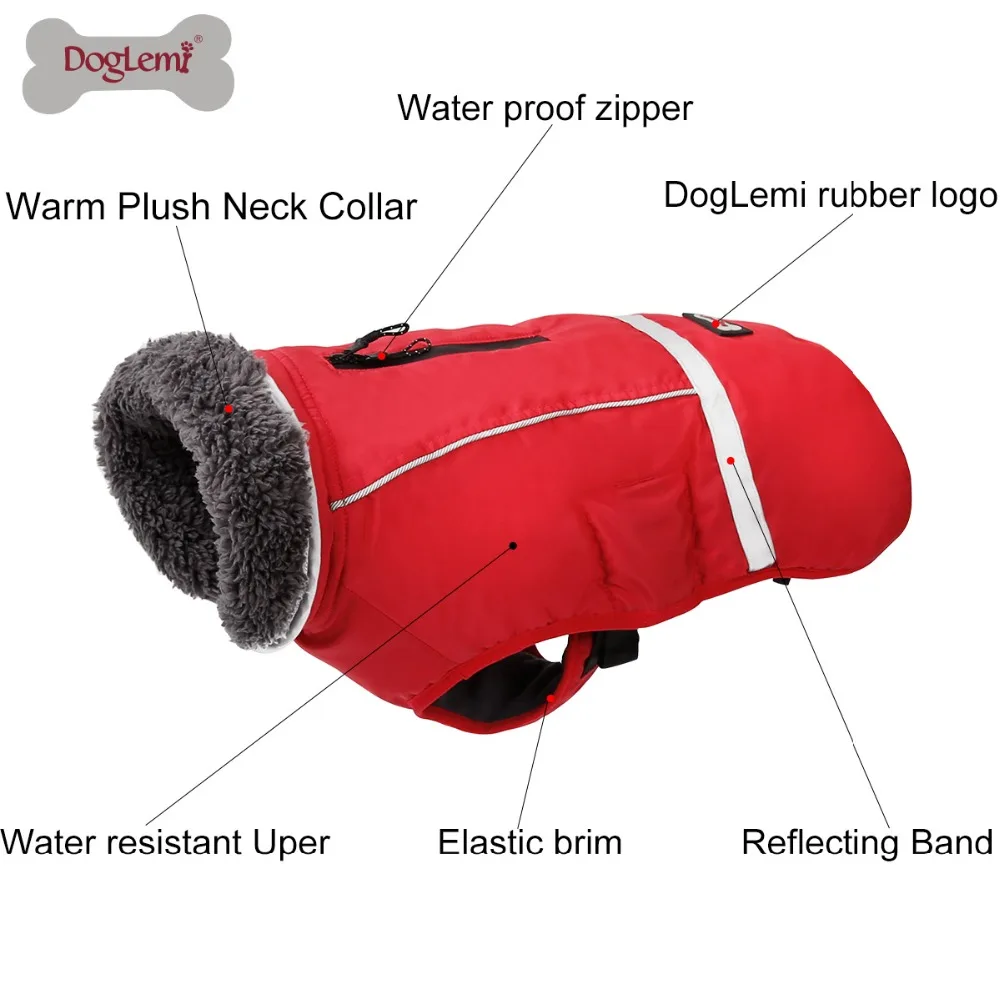 Одежда для собак зимняя водонепроницаемая уличная куртка утепленная теплая
