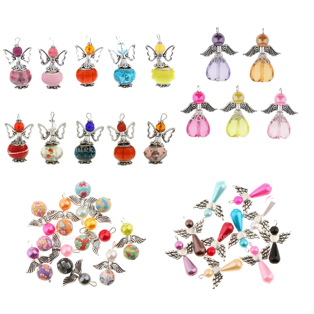 35pcs Lovely Mixed Style Angel Charms Beads Antique Wing For Jewelry Making Craft Hanging Ornaments DIY Bracelets Bangles|Подвески| |