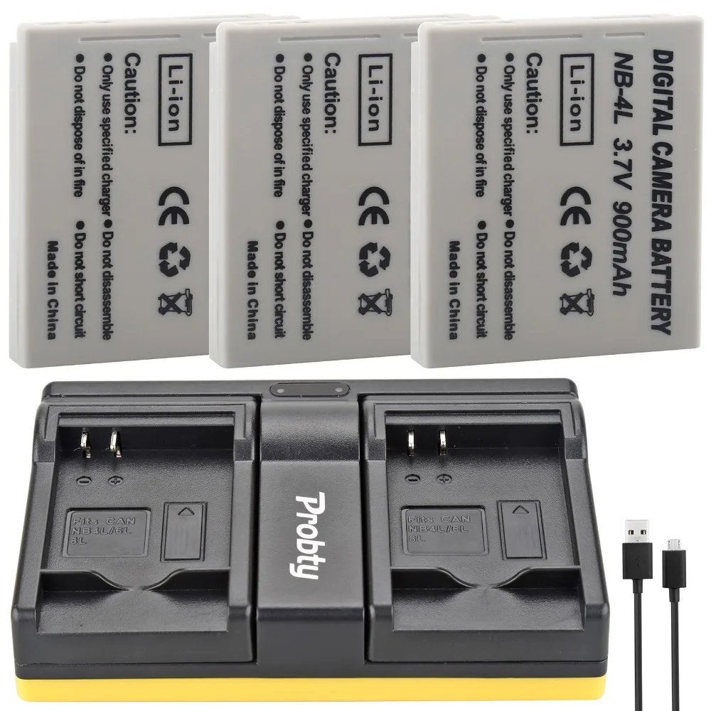 NB-4L аккумулятор + зарядное устройство для CANON PowerShot ELPH 300 HS IXUS 220 SD200 SD300 SD400 SD430