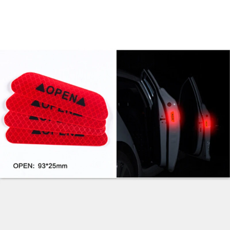 4 шт. защитные светоотражающие наклейки для дверей автомобиля Открытая наклейка
