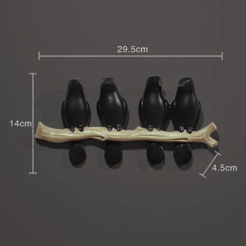 Black 4 birds Настенные украшения из смолы птица креативные настенные наклейки для спальни для гостиной отеля дома ТВ фон украшения на стену - Цвет: Black 4 birds