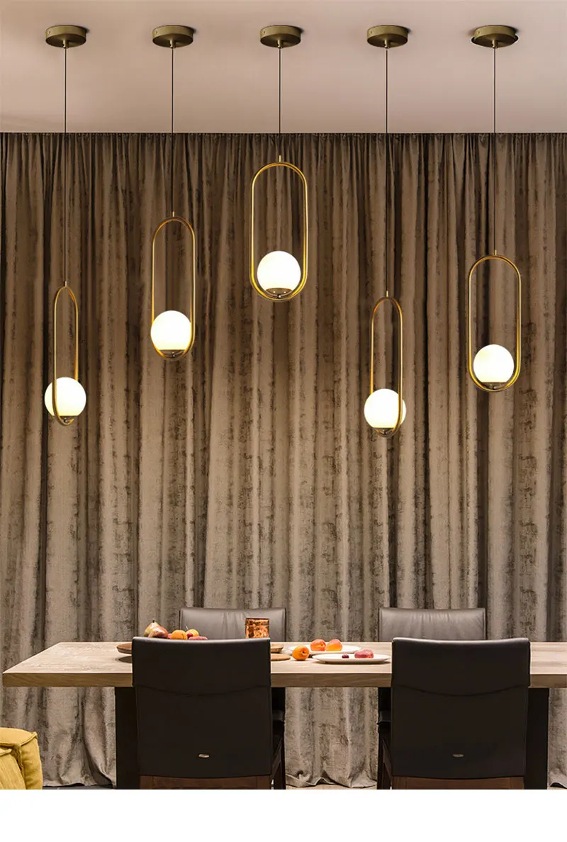 Homhi круглый стеклянный шар подвесной светильник led decoracao кухонный светильник скандинавский дом деко спальня Лофт светильник Золотая комнатная Подвесная лампа