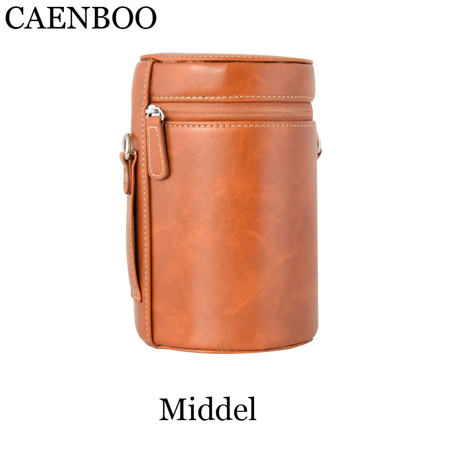 Brown Middle One Чехол для объектива CAENBOO в стиле ретро из искусственной кожи чехол для объектива Canon Nikon sony Pentax Fujifilm Tamron Sigma Чехол протектор Универсальный - Цвет: Brown Middle One