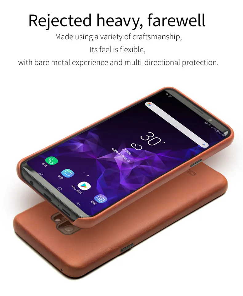 QIALINO, ультра тонкий чехол из натуральной кожи для samsung Galaxy S9, модная роскошная сумка, чехол для телефона samsung S9 Plus