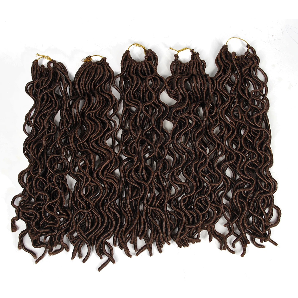 Faux locs кудряшки косички 18 Inch 5 цветов Синтетический Шнур для наращивания в богемном стиле Faux locs вьющийся кроше Высокая температура волокна