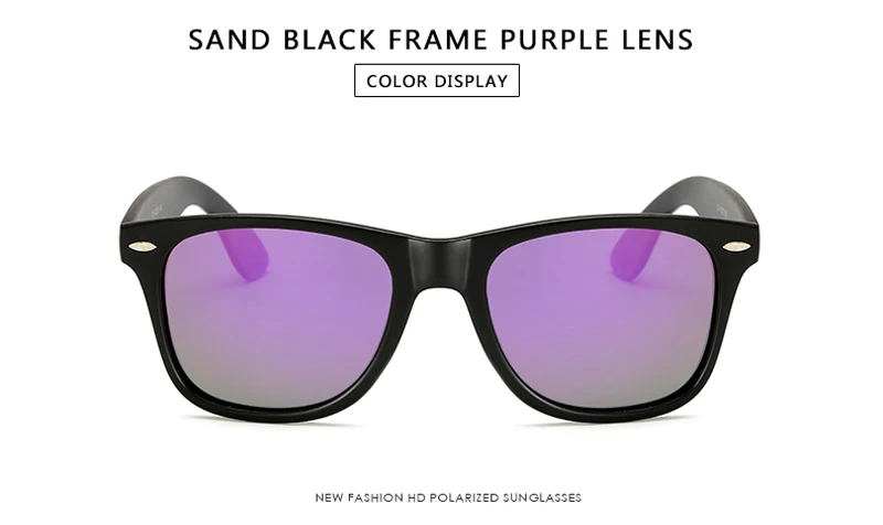 Sand Purple Длинные поляризационные мужские солнцезащитные очки унисекс, высокое качество, HD линзы, солнцезащитные очки, мужские очки для вождения, UV400, Gafas De Sol Masculino - Цвет линз: Sand Purple