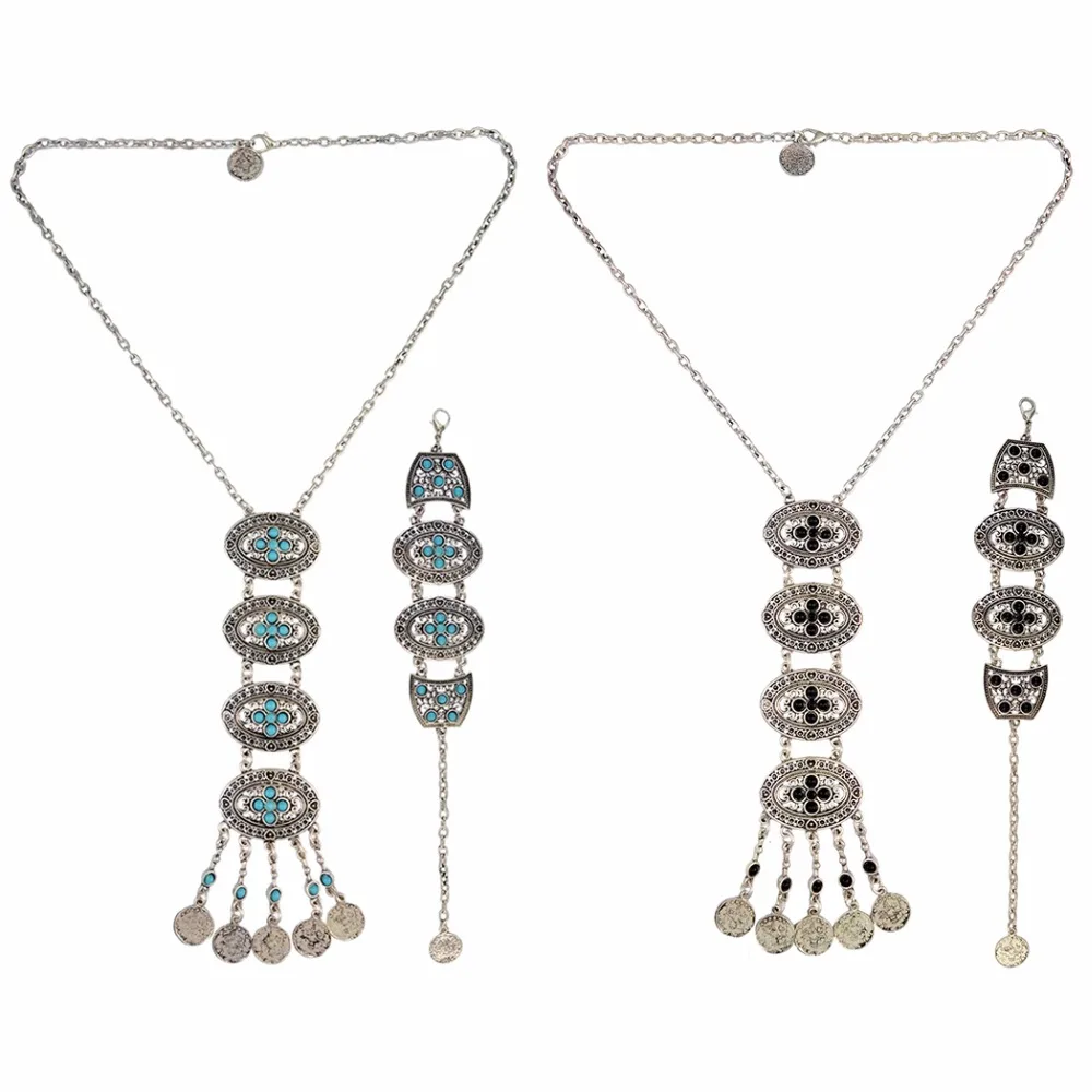 2 Цвета Чешские Ювелирные Наборы Винтаж Серебряный Смола Бисера Инкрустация