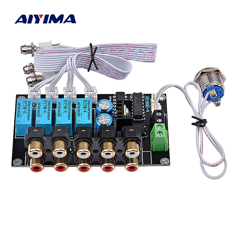 

AIYIMA Stereo Amplifier Four Way HIFI DC AC Audio Switch Board Relay Control Select Amplifiers Amplificador DIY For Home Theater