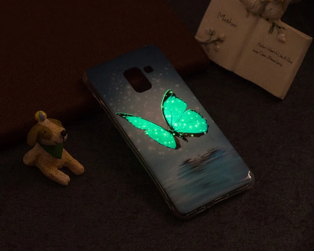 Ночник светящийся чехол для Samsung A8 2018 A530F A530F/DS силиконовый Galaxy чехол|Чехлы-книжки|