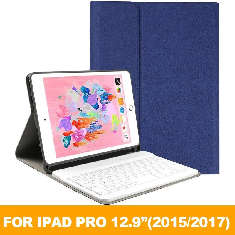 12.9 2015 2017 Navy Чехол для iPad Pro 12,9, чехол для клавиатуры с карандашом, силиконовый чехол на заднюю панель, Чехол для iPad Pro 12,9 - Цвет: 12.9 2015 2017 Navy