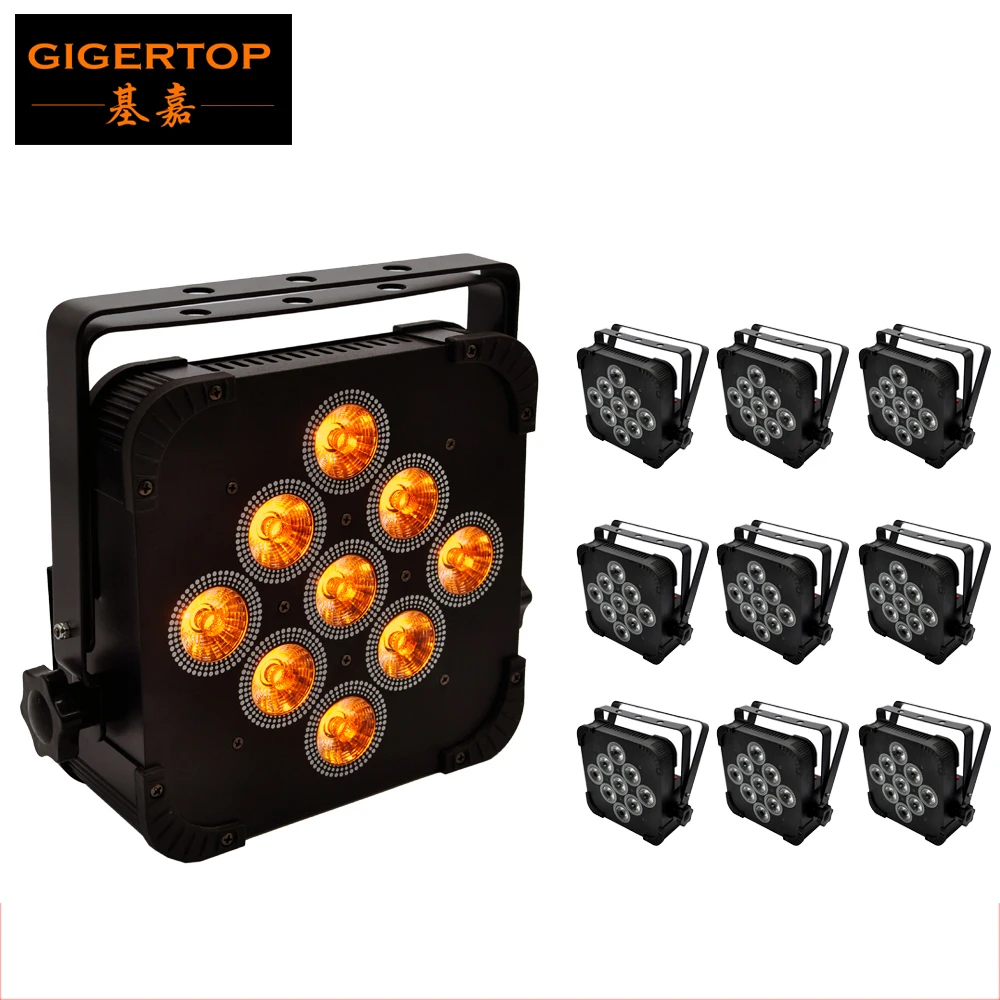 Фото 10XLOT плоский тонкий 140 Вт 5в1 LED RGBWA Par Can Puck DMX 5/9CH управление DJ сценическая шайба свет 10XLOT плоский тонкий 140 Вт 5в1 LED RGBWA Par Can Puck DMX 5/9CH управление DJ сценическая шайба свет