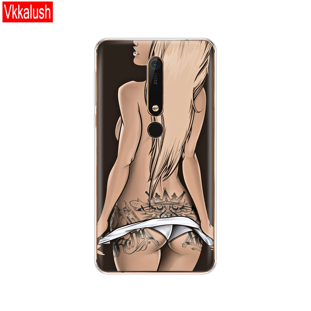 80063 Силиконовый чехол-накладка для Nokia 6, 6,1, 7 Plus, 8, 9, Nokia 6, 2018X5X6, чехол из мягкого ТПУ для задней панели телефона, защитный чехол-бампер - Цвет: 80063