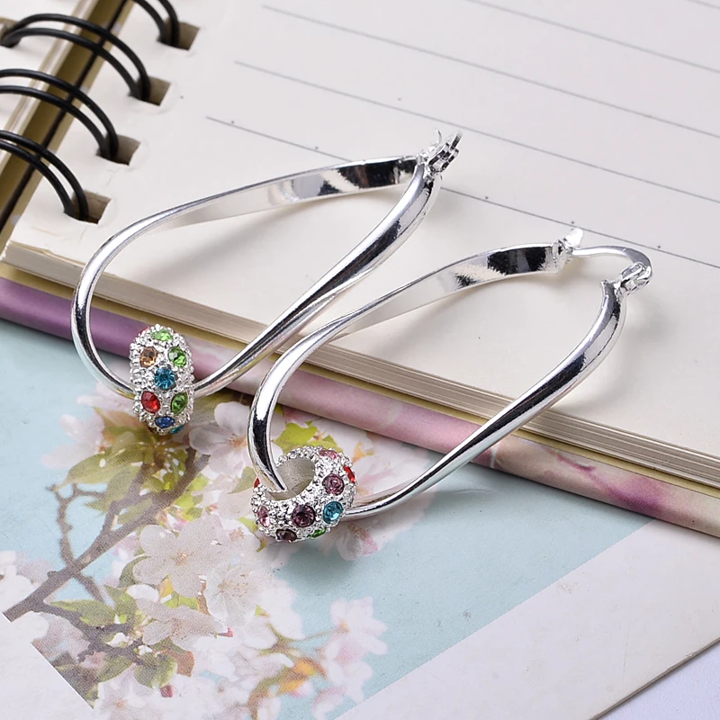 Популярные баскетбольные серьги-кольца для жен высокое качество серебряные