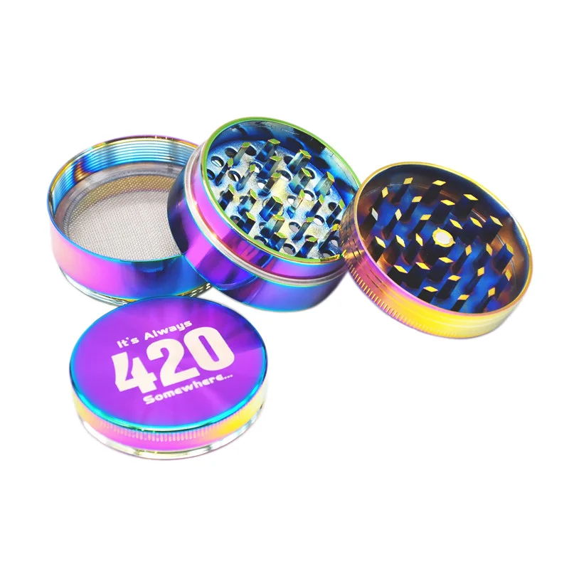 40/50/58 мм 4Lay Tobacco Grinder Радужный цвет травяная дробилка для специй металлический