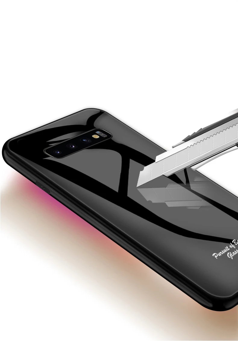 Чехол из закаленного стекла карамельного цвета для samsung Galaxy S8 S9 S10 Plus S10E S10X Note 8 9 S10 5G чехол простой сплошной чехол