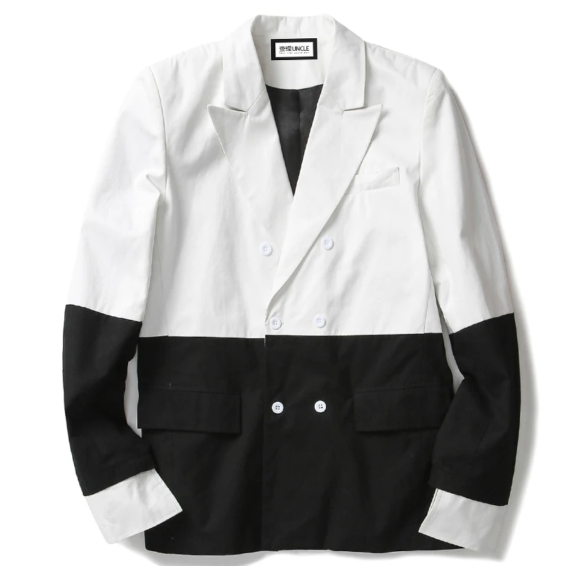 

S-6XL!!Men's autumn two-piece suit suit jacket trousers personality fashion fashion teen blazer contrast color