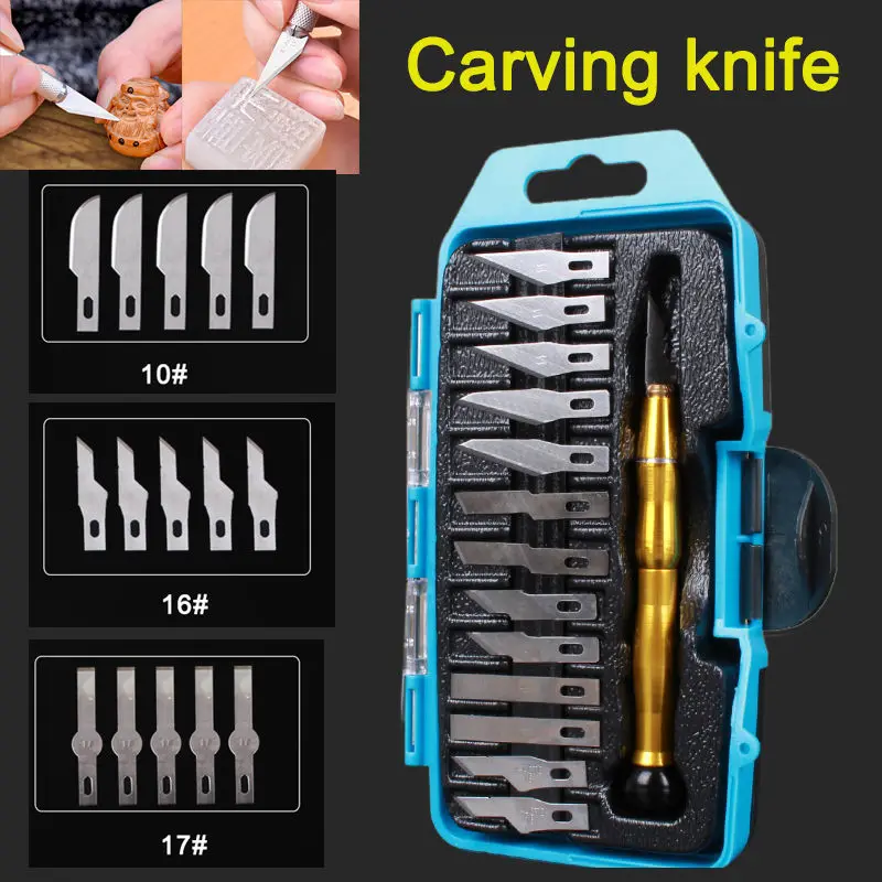 CarvingKnife-9314 Лезвия из нержавеющей стали, нож для резьбы по металлу, скальпель, набор, резак, гравировка по дереву, ремесло для резки, анатомия, сделай сам, нож для резьбы по дереву - Цвет: CarvingKnife-9314