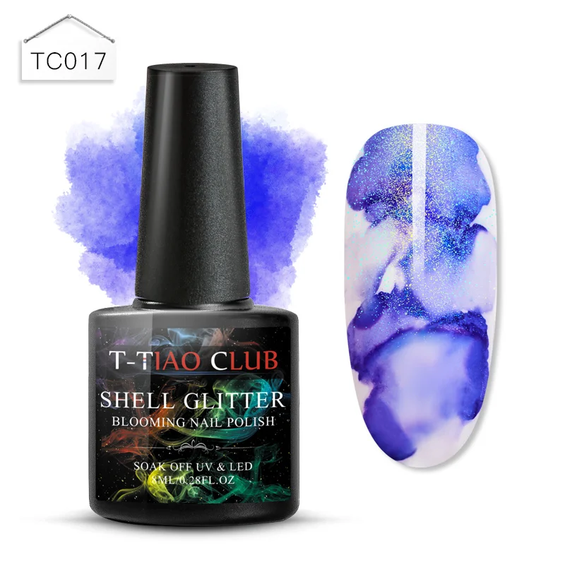 FS03422 T-TIAO CLUB, 8 мл, акварельные чернила, лак для ногтей, цветущий УФ-гель, эффект дыма, мраморный, градиентный, для маникюра, сделай сам, Гель-лак для ногтей - Цвет: FS03422
