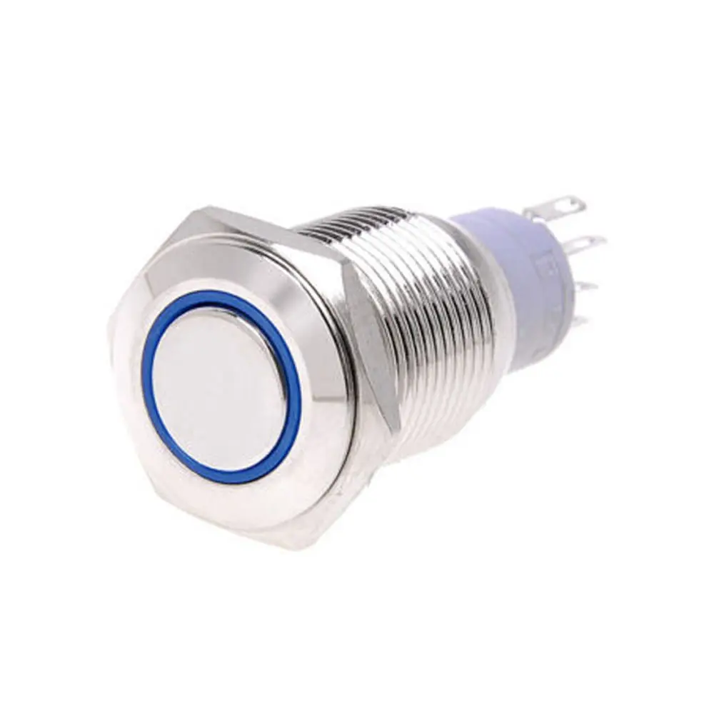 EE support 16mm 12V 3A Blue LED Light Metal Auto Car Button Switch Styling | Автомобили и мотоциклы
