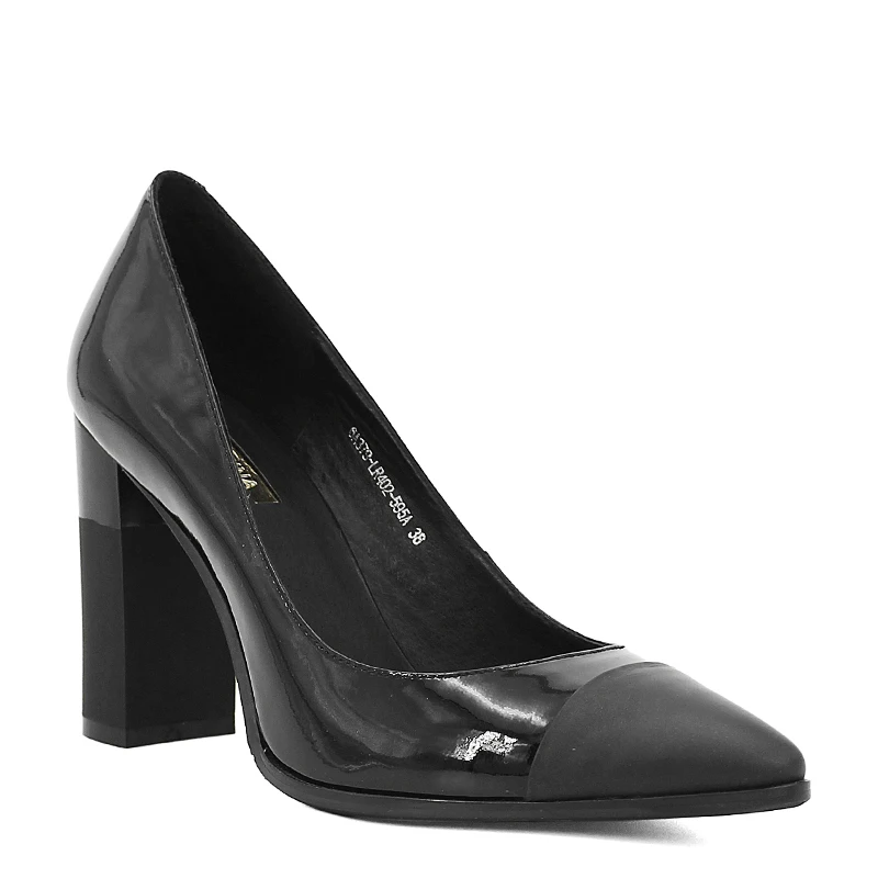 Black patent leather SOPHITINA/элегантные женские туфли-лодочки; пикантные туфли-лодочки с острым носком на высоком каблуке; вечерние туфли из натуральной кожи высокого качества; Женская обувь в деловом стиле; D16 - Цвет: Black patent leather