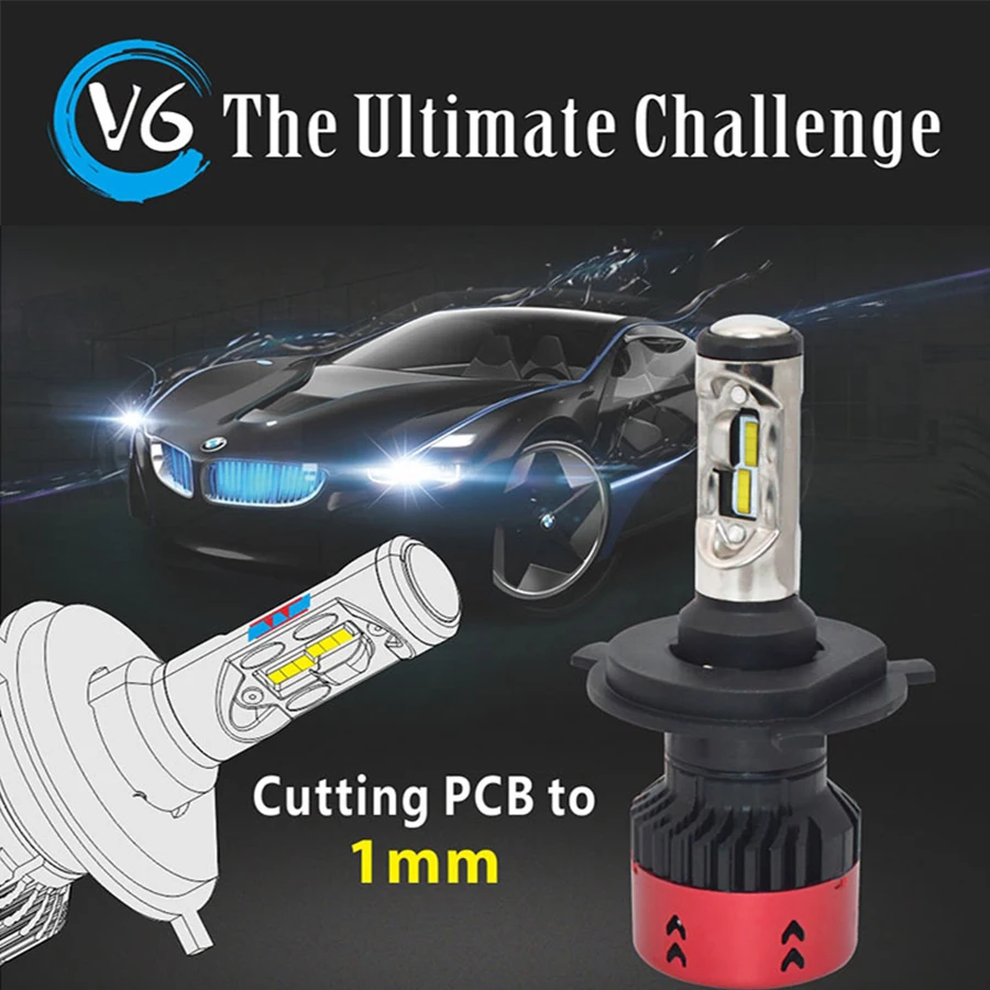 Harbll V6 Свет автомобиля светодиодные фары лампы 6000 К 35 Вт 4800LM 9004 9007 зэс спереди