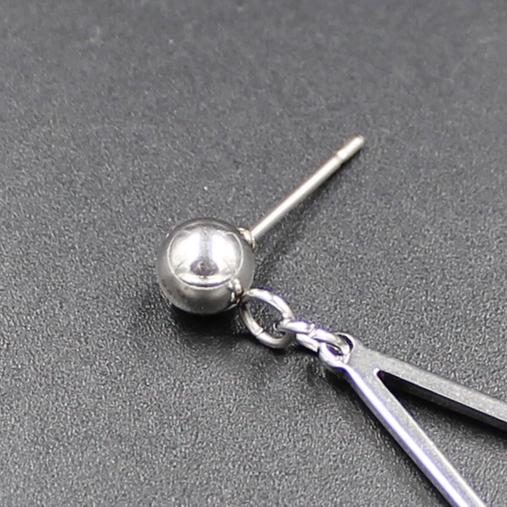 Kakee 2019 Trendy Stainless Steel Geometric Asymmetrical Tassel Earring Simple Korean Fashion Style Jewelry Bridal Drop Earrings | Украшения