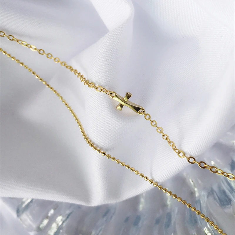 Женский браслет из стерлингового серебра 925 пробы двухслойный с цепочкой