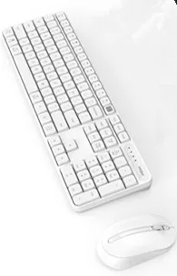Белый Xiaomi MIIIW Wireless Office Keyboard Mouse Set Windows/Mac System One-button switching 104 Keys 2.4GHz IPX4 Waterproof Keyboard - Цвет: Белый