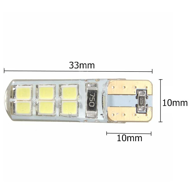 JXLCLYL 2pc T10 194 W5W COB 2835 12LED Автомобильная CAN-шина яркая ширина номерного знака