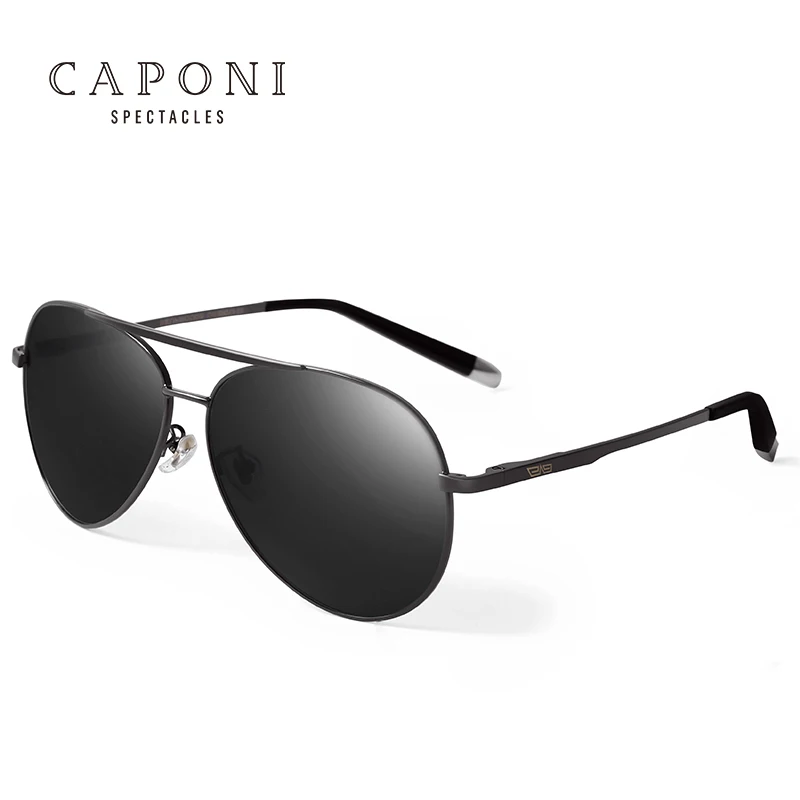 Polarized-Gun CAPONI Pilot Солнцезащитные очки Мужские поляризационные фотохромные Винтажные Солнцезащитные очки Классическая оправа из сплава очки для вождения для женщин UV400 CP3103 - Цвет линз: Polarized-Gun