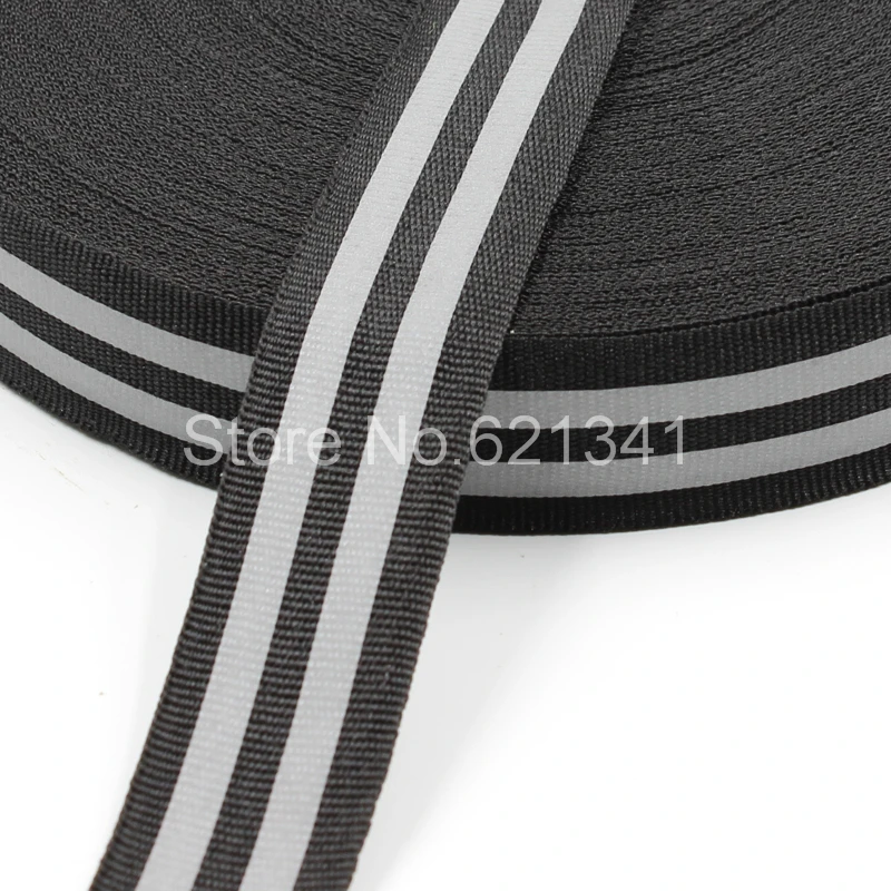 (10 м/лот) 25 мм * 5 (Вт) Двойная светоотражающая лента тканевая тесьма окантовка