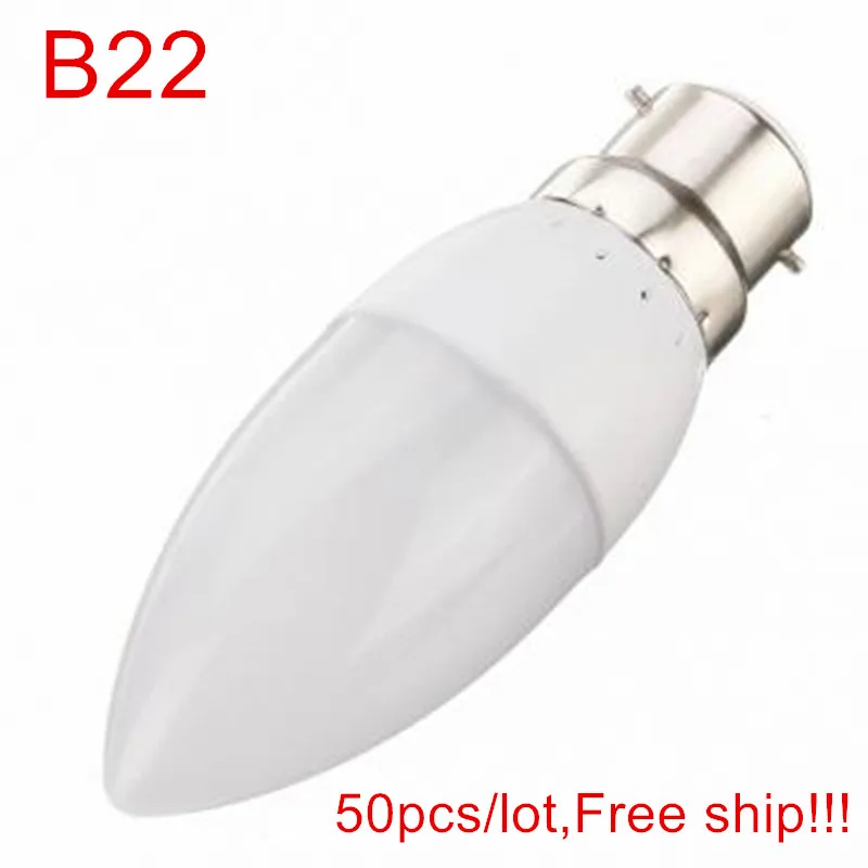 50Pcs High quality B22 Plastic led candle light 5W AC220V 230V 240V LED Candle spotlight indoor lighting Free shipping