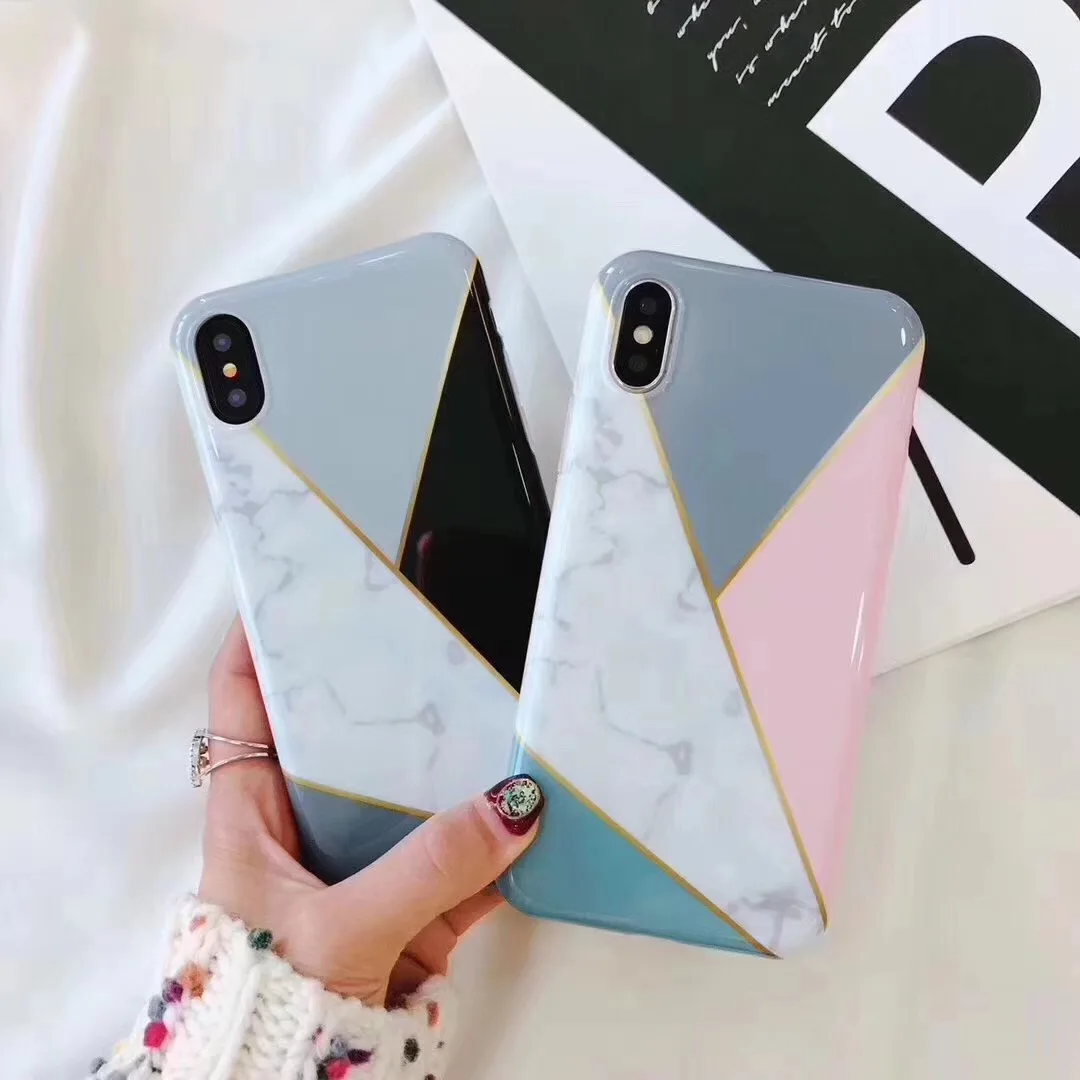 Kerzzil Pyramid геометрические мраморные чехлы для телефонов iPhone 8 Plus Мягкий