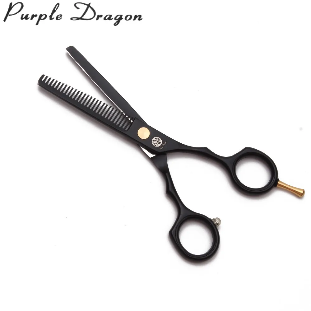 5.5" 16cm JP Purple Dragon Black Haicut Scissors Barber Makas Cutting Scissors Thinning Shears Professional Hair Scissors Z1104
