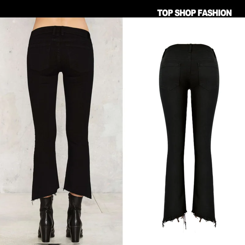 Ботинки с бахромой джинсы горячие сексуальные 2018 для женщин в стиле бойфренд