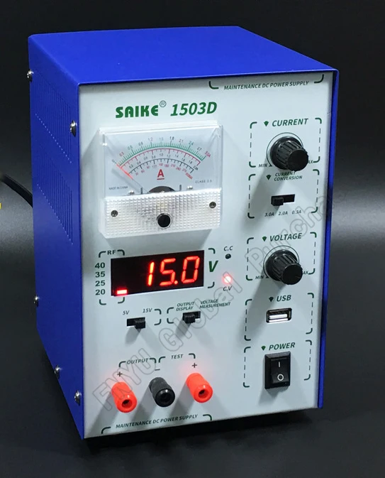 SAIKE 1503D DC Регулируемый источник питания 15 V 3A лабораторный блок с интерфейсом