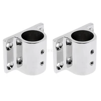 2pcs durable 316 stainless steel marine boat hand rail fitting 90 degree stanchion rectangle base mount for 1 25mm tube