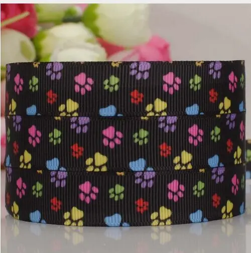Новый 5/8 &quot16 мм цвет Собачья лапа ленты печатным рисунком корсажная лента