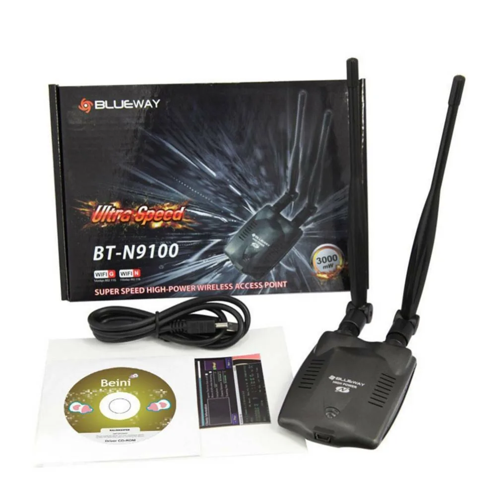 3000 МВт высокомощный сигнал USB беспроводной Wi Fi адаптер 2 антенны 802.11bgn 150