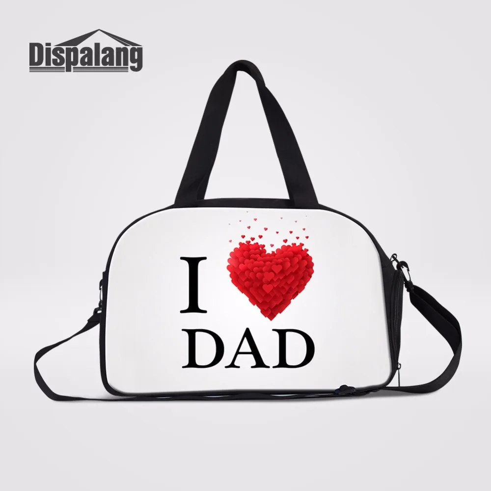 Багажная дорожная сумка Dispalang органайзер унисекс с принтом I Love Mom спортивная